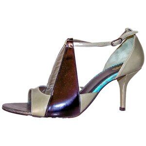 DIESEL Black Gold Dishy Women Italian designer brand genuine leather sandals 6